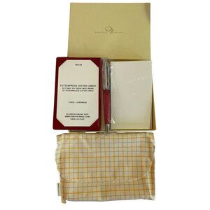 Graphic Image Goatskin Leather Jotter and Pen Set Red w/ 24 Cards Refillable NEW